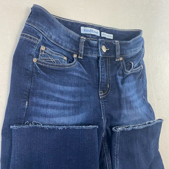 Ladies Dark Wash High Rise Demin Fleece Lined Jeans 2 x 27 - Picture 5 of 12